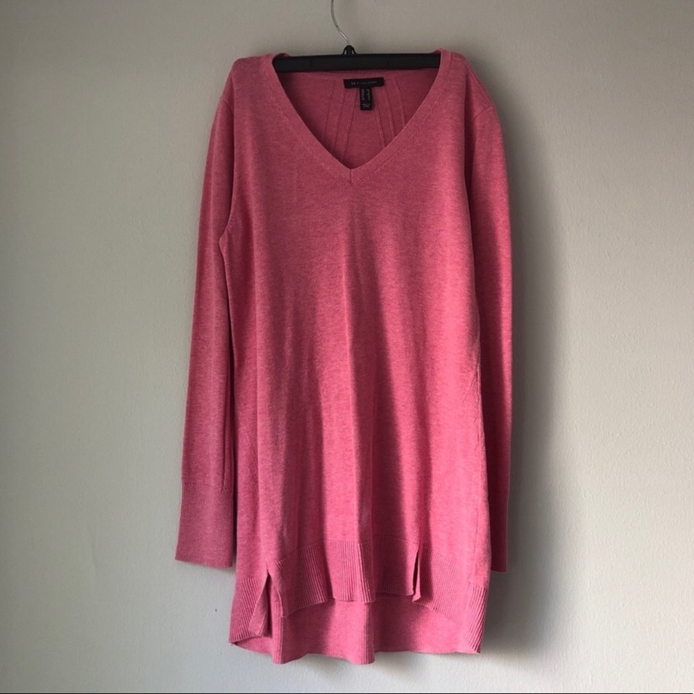 H by Halston: Long pink sweater